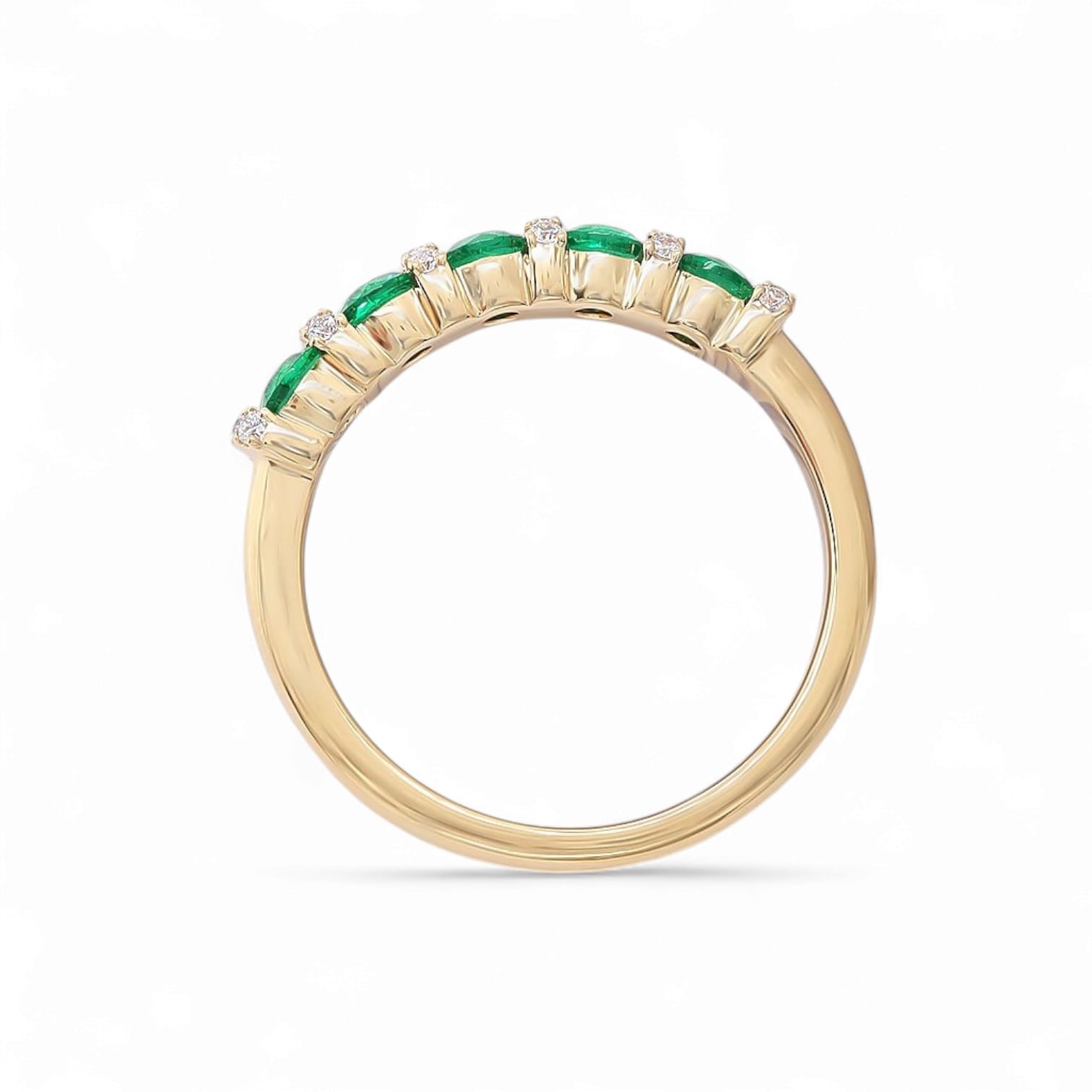 Brilliance Bloom Emerald and DIamond Band - 1